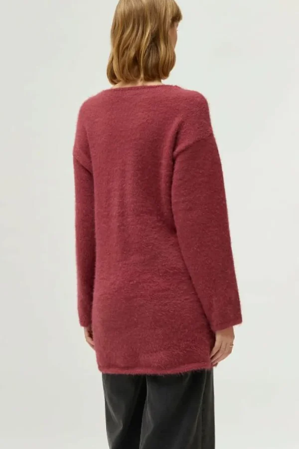 jersey_largo_cuello_pico__4-1.webp Jersey largo cuello pico marrón-COMPAÑIAFANTASTICA Sale