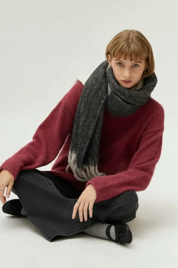 jersey_largo_cuello_pico__5.webp Jersey largo cuello pico marrón-COMPAÑIAFANTASTICA Sale