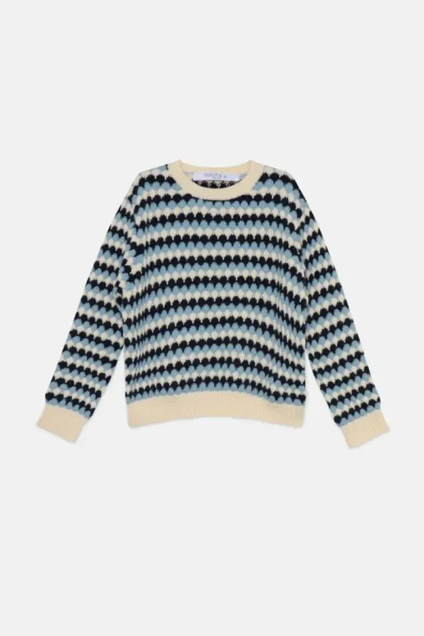 Jersey unisex de punto con estructura azul-MINI Discount