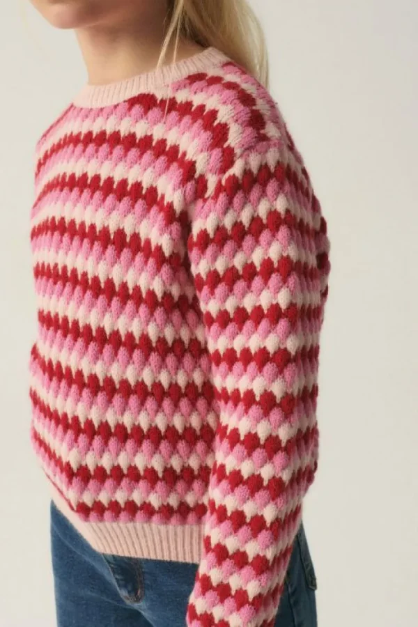 Jersey unisex de punto con estructura rosa-MINI Clearance