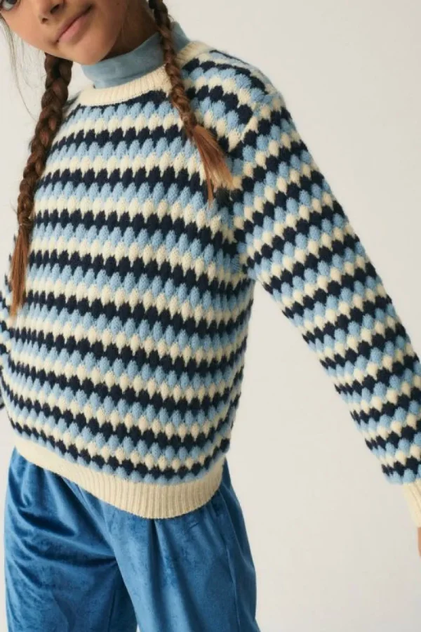 Jersey unisex de punto con estructura azul-MINI Discount