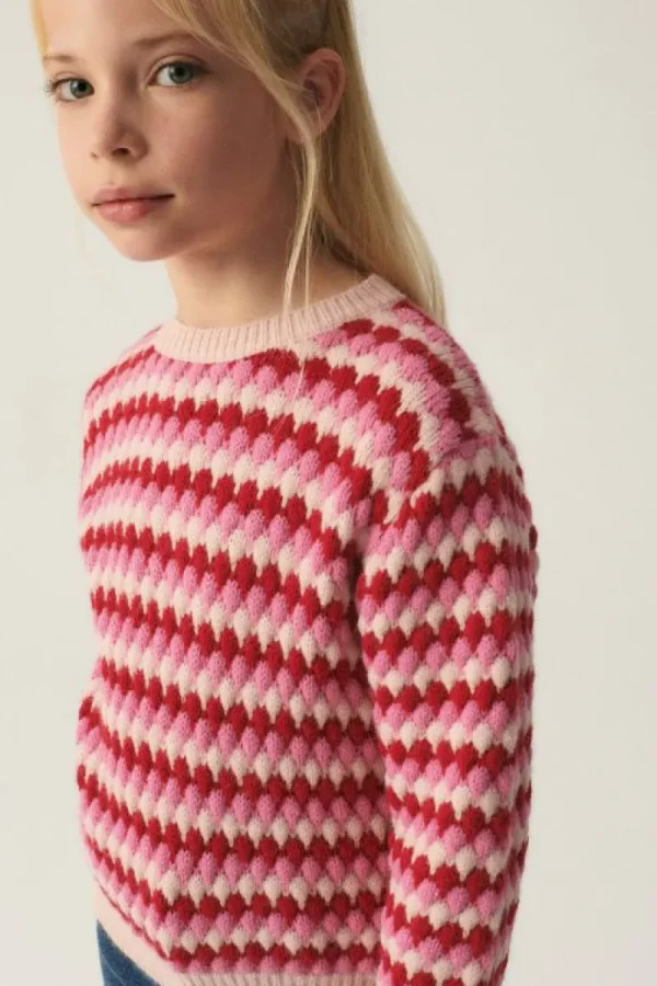 Jersey unisex de punto con estructura rosa-MINI Clearance