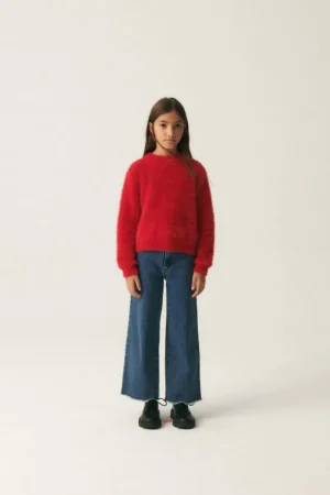 Jersey unisex de punto efecto pelo rojo-MINI Store