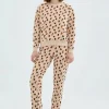 Joggers de felpa con estampado de lunares-COMPAÑIAFANTASTICA Cheap