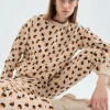 Joggers de felpa con estampado de lunares-COMPAÑIAFANTASTICA Cheap