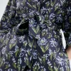 Kimono con cinturón y estampado floral azul-COMPAÑIAFANTASTICA Outlet