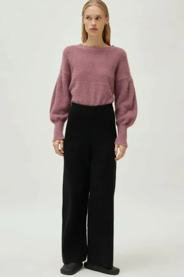 Pantalón ancho de punto negro-COMPAÑIAFANTASTICA Hot
