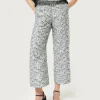 Pantalón con estampado floral azul y blanco-COMPAÑIAFANTASTICA Clearance