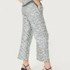 Pantalón con estampado floral azul y blanco-COMPAÑIAFANTASTICA Clearance