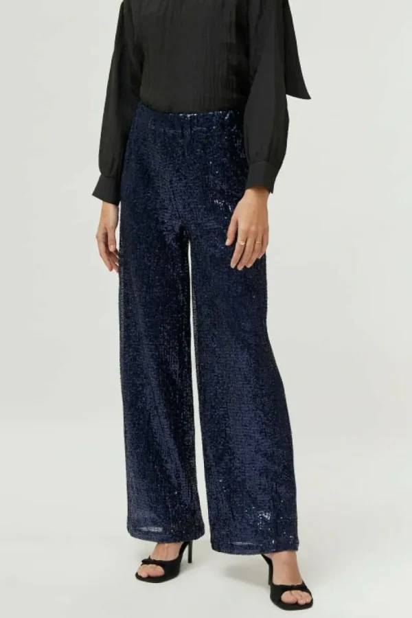 Pantalón de lentejuelas azul-COMPAÑIAFANTASTICA Sale