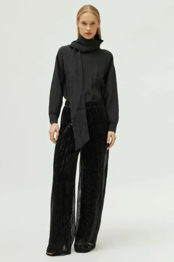 Pantalón de lentejuelas negro-COMPAÑIAFANTASTICA Flash Sale