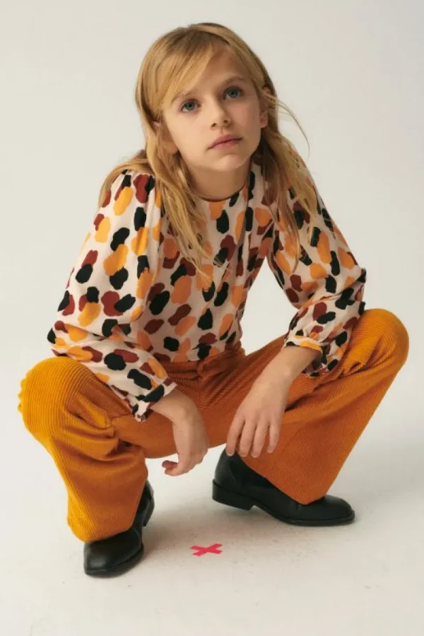 Pantalón de niña de pana amarillo-MINI Sale