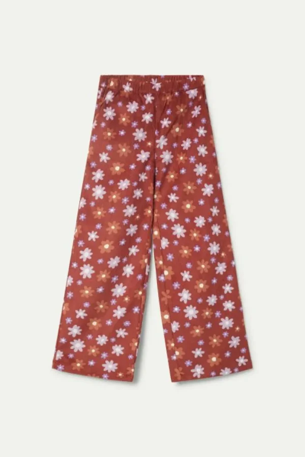 Pantalón de niña de pana estampado floral Montana-MINI Cheap