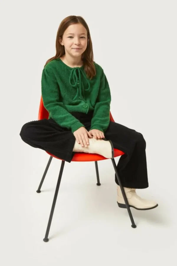 Pantalón de niña de pana negro-MINI Shop