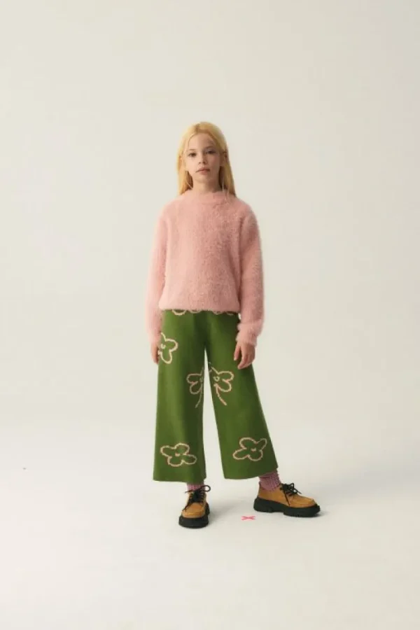 Pantalón de niña de punto con estampado floral-MINI Sale