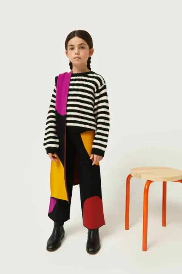 Pantalón de niña de punto jacquard estampado de círculos-MINI Cheap