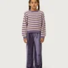Pantalón de niña de terciopelo morado-MINI Shop