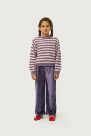 Pantalón de niña de terciopelo morado-MINI Shop