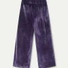 Pantalón de niña de terciopelo morado-MINI Shop