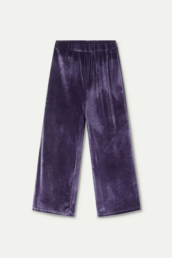 Pantalón de niña de terciopelo morado-MINI Shop