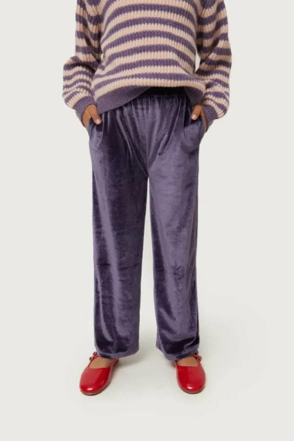 Pantalón de niña de terciopelo morado-MINI Shop