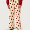Pantalón de niña estampado de setas beige-MINI New
