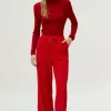 Pantalón de pana cintura elástica rojo-COMPAÑIAFANTASTICA Store