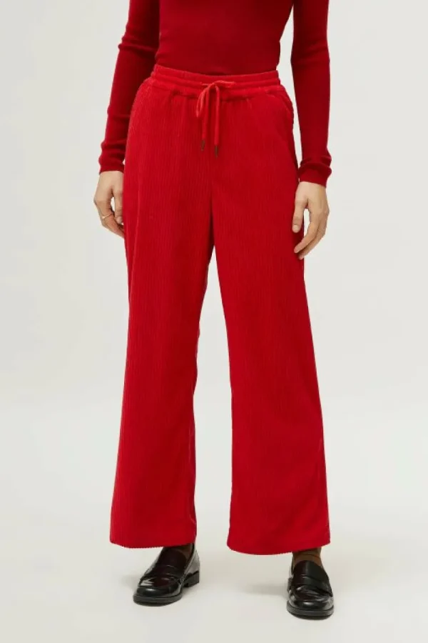 Pantalón de pana cintura elástica rojo-COMPAÑIAFANTASTICA Store