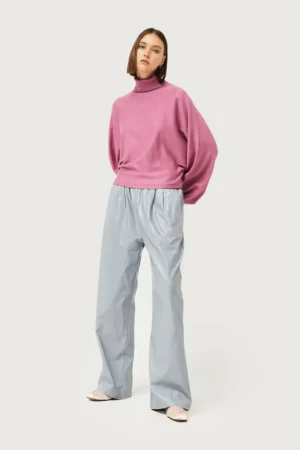 Pantalón de piel sintética gris-COMPAÑIAFANTASTICA Online