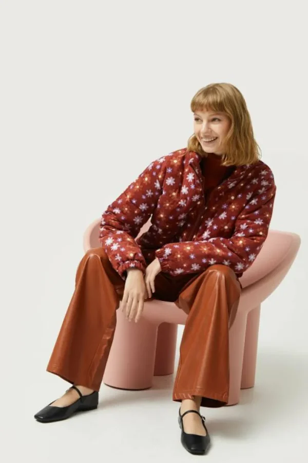 Pantalón de piel sintética marrón-COMPAÑIAFANTASTICA Best Sale