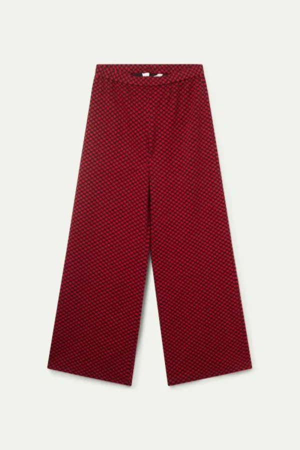 Pantalón de punto estampado jacquard rojo-COMPAÑIAFANTASTICA Discount