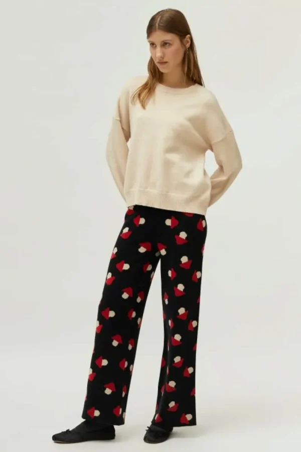 pantaln_de_punto_jacquard_0-1.webp Pantalón de punto jacquard estampado de setas negro-COMPAÑIAFANTASTICA Outlet