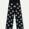 Pantalón de punto jacquard estampado floral Calatea negro-COMPAÑIAFANTASTICA Online
