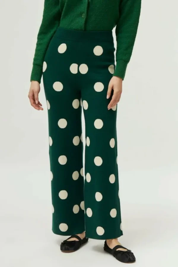 pantaln_de_punto_jacquard_3-4.webp Pantalón de punto jacquard estampado de lunares blancos-COMPAÑIAFANTASTICA Best Sale