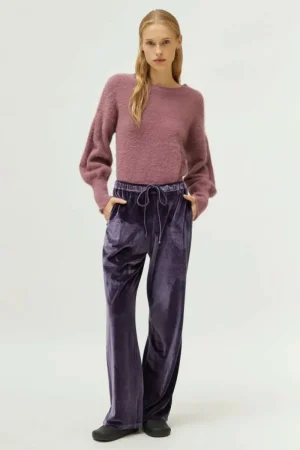 Pantalón de terciopelo morado-COMPAÑIAFANTASTICA Discount