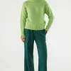 Pantalón de vestir con pinzas verde-COMPAÑIAFANTASTICA Best Sale