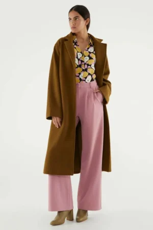 Pantalón de vestir con pinzas rosa-COMPAÑIAFANTASTICA Fashion