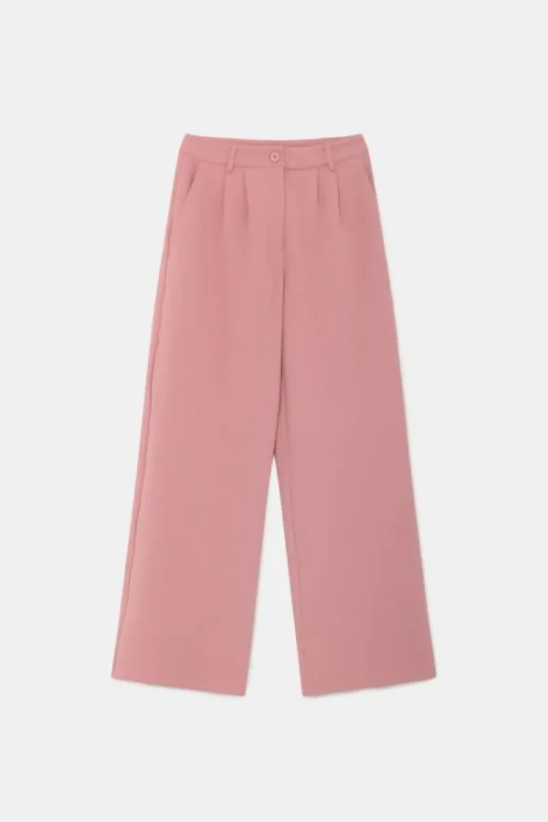 Pantalón de vestir con pinzas rosa-COMPAÑIAFANTASTICA Fashion