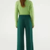 Pantalón de vestir con pinzas verde-COMPAÑIAFANTASTICA Best Sale