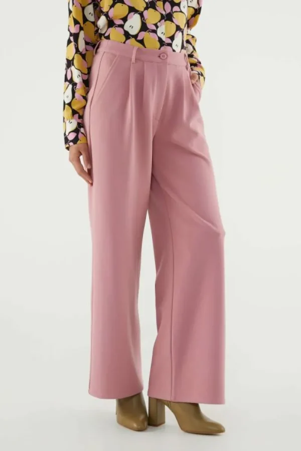Pantalón de vestir con pinzas rosa-COMPAÑIAFANTASTICA Fashion
