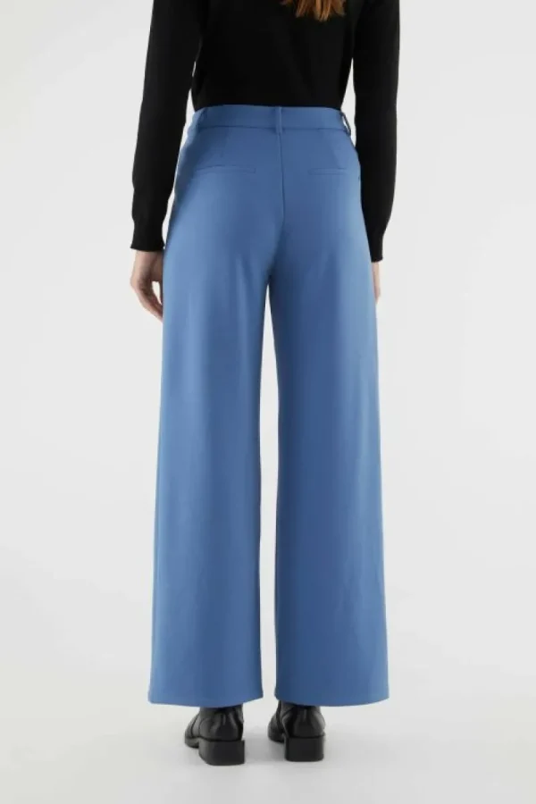 Pantalón de vestir con pinzas azul-COMPAÑIAFANTASTICA New