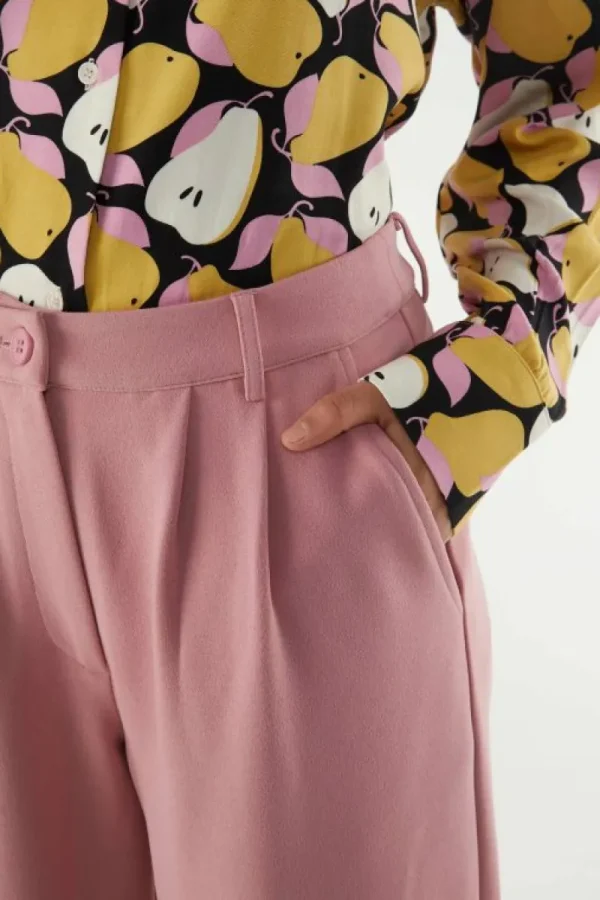 Pantalón de vestir con pinzas rosa-COMPAÑIAFANTASTICA Fashion