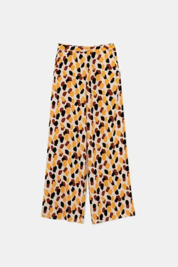 Pantalón largo de traje con estampado de lunares-COMPAÑIAFANTASTICA Fashion