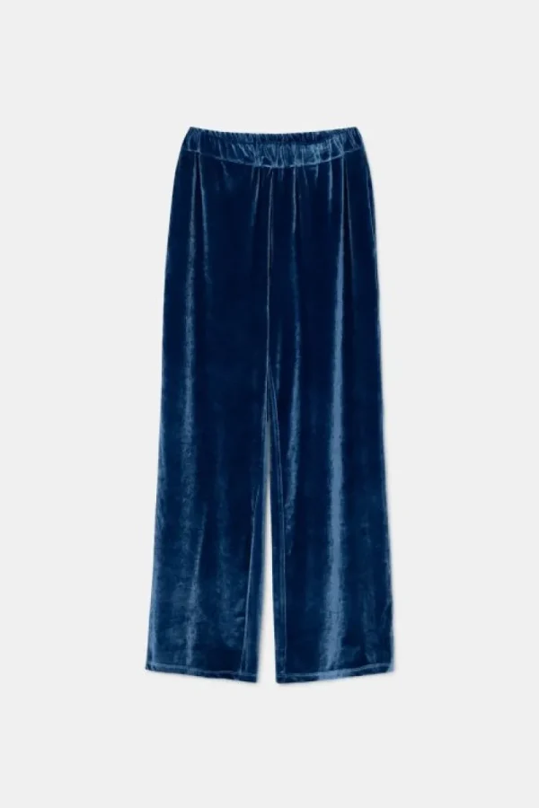 pantaln_largo_elstico_de__1-1.webp Pantalón largo elástico de terciopelo azul-COMPAÑIAFANTASTICA New