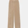 Pantalón largo elástico de terciopelo beige-COMPAÑIAFANTASTICA Clearance