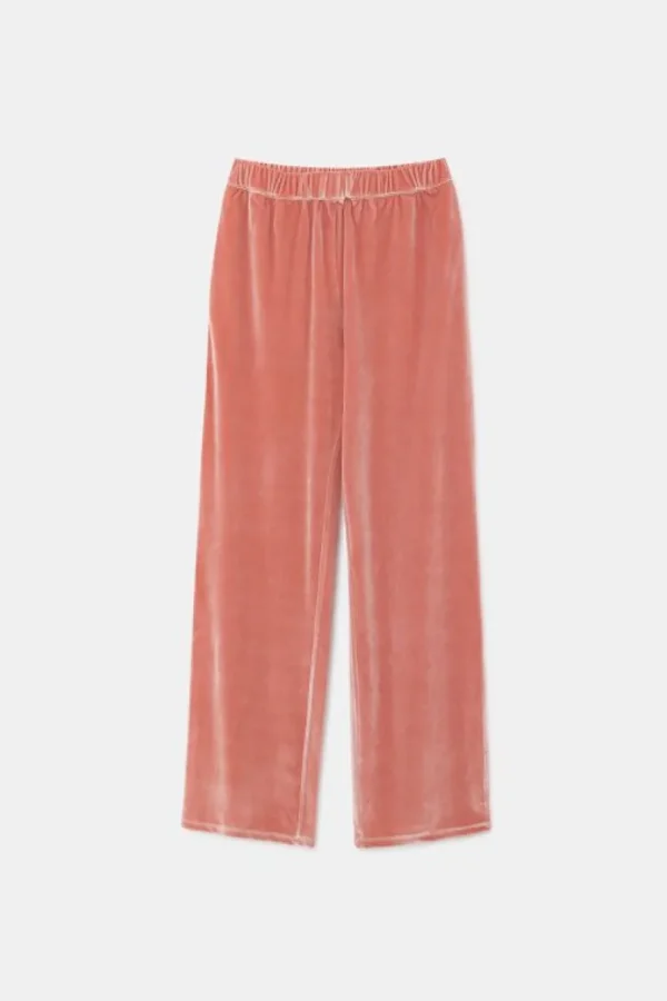 Pantalón largo elástico de terciopelo rosa-COMPAÑIAFANTASTICA Best