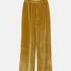 Pantalón largo elástico de terciopelo amarillo-COMPAÑIAFANTASTICA Cheap