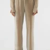 Pantalón largo elástico de terciopelo beige-COMPAÑIAFANTASTICA Clearance