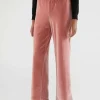 Pantalón largo elástico de terciopelo rosa-COMPAÑIAFANTASTICA Best