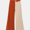 pantaln_largo_en_pana_de__1.webp Pantalón largo en pana de tiro alto bicolor beige-COMPAÑIAFANTASTICA Flash Sale